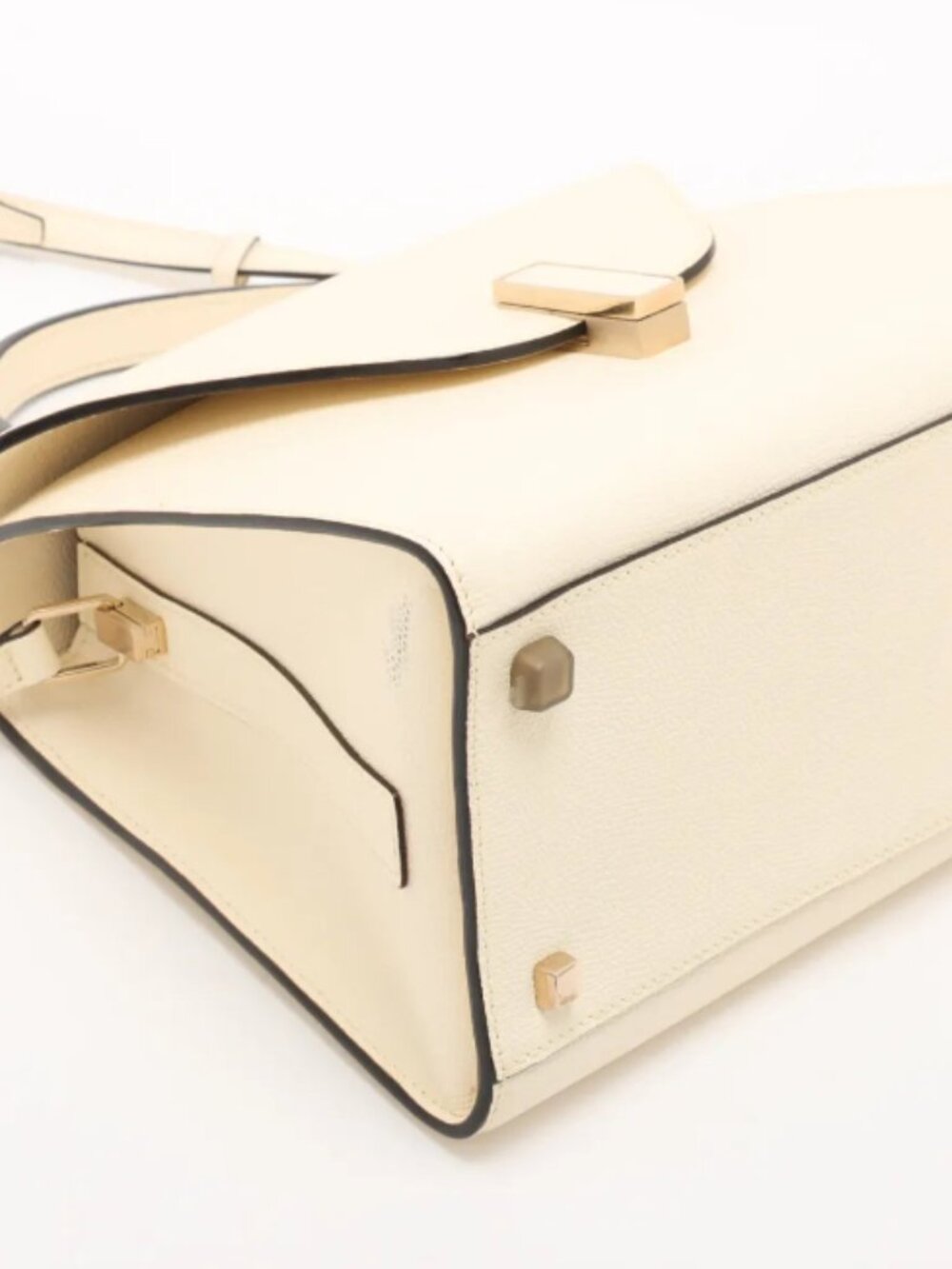 The Valextra Medium Iside Leather Two-Way Handbag in Beige is a refined and eleg - Picture 4 of 15
